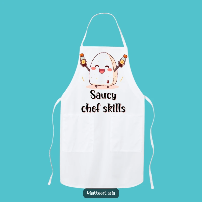 Funny Onigiri Juggling Apron: Cook with Flair, Perfect Kitchen Gift!