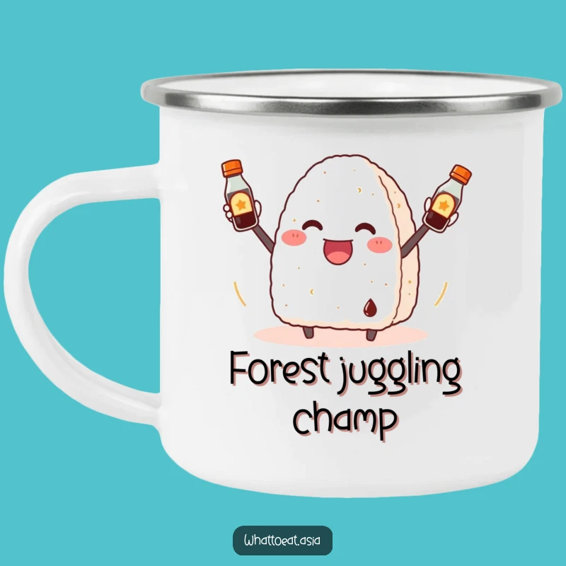 Funny Onigiri Juggling Camping Mug: Adventure Fuel, Perfect Gift!