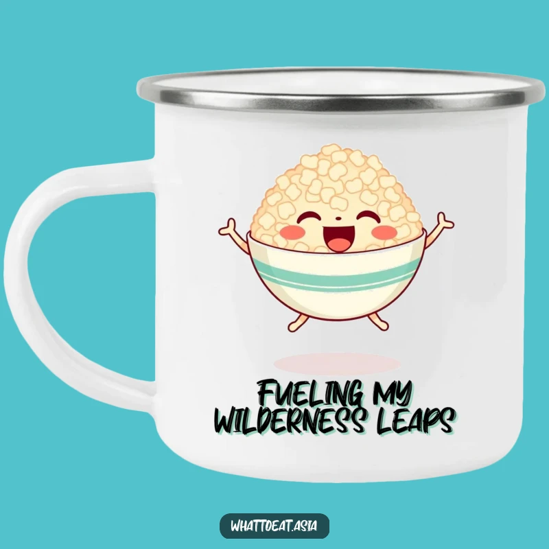 Funny Happy Rice Bowl Camping Mug: Fuel Your Adventures with Joy!
