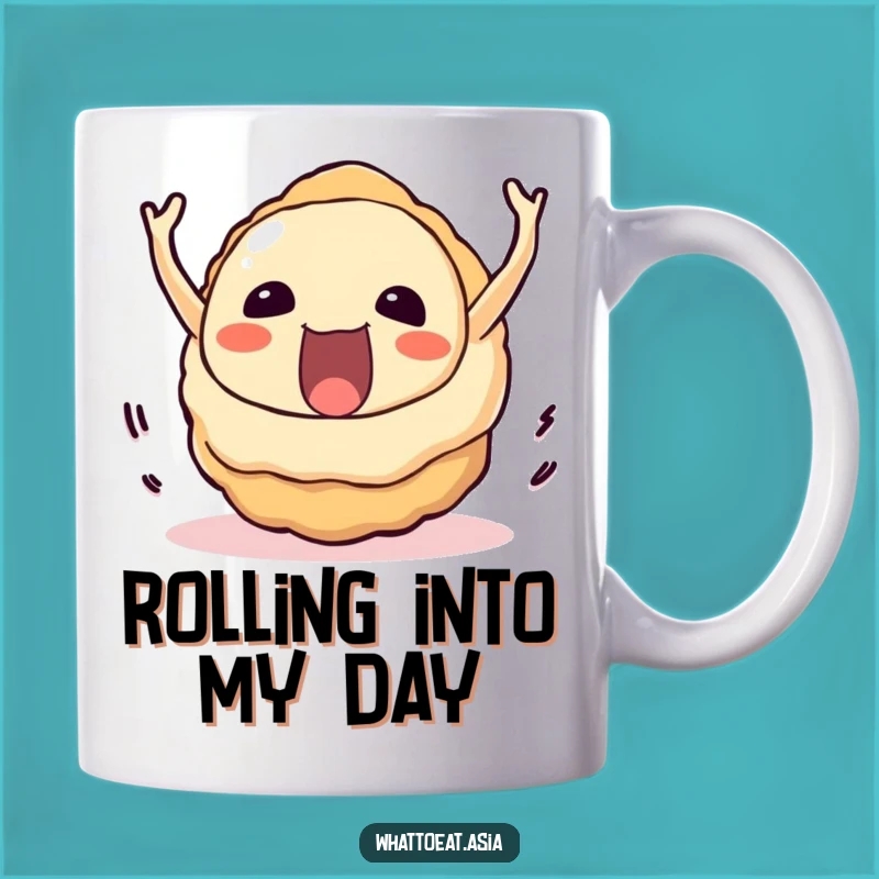 Funny Takoyaki Rolling Mug: Joyful Descent, Perfect Gift!