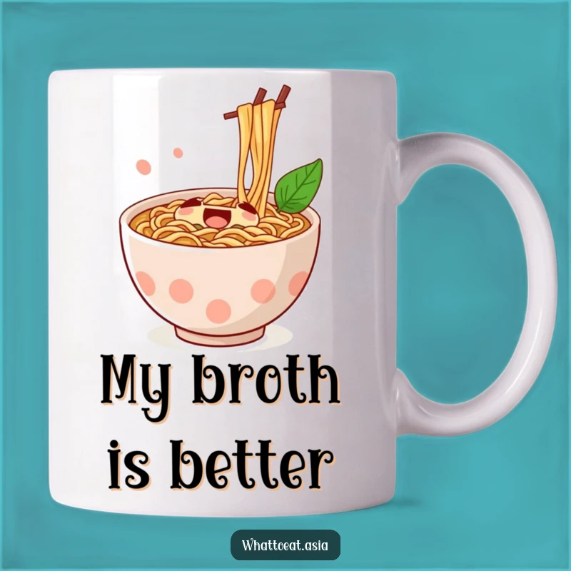 Funny Ramen Bowl Mug: Joyful Noodle Stirring Gift for Foodies!