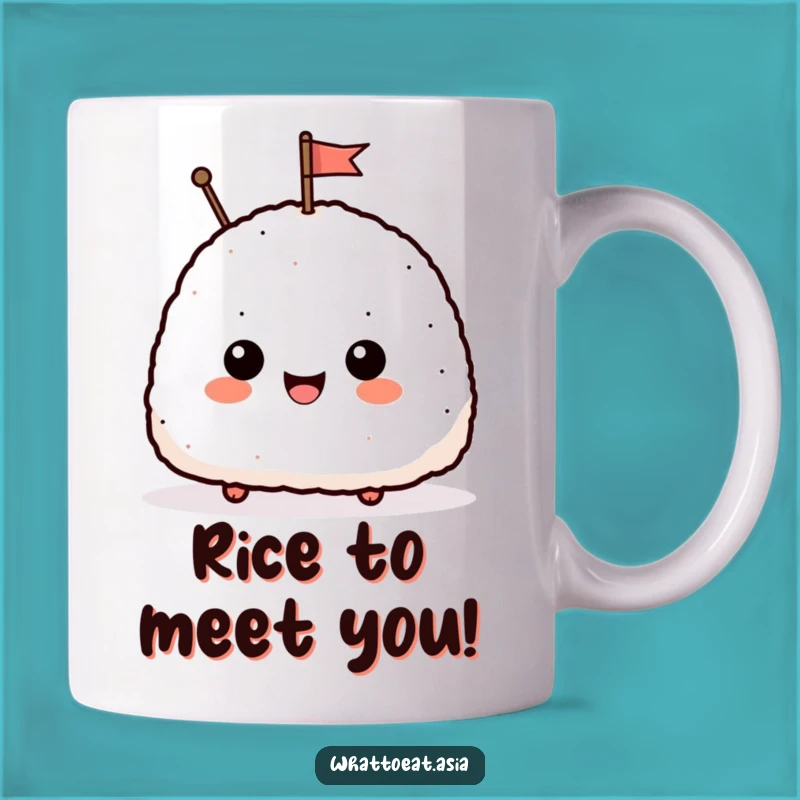 Funny Onigiri Waving Flag Mug: A Delightful and Hilarious Gift for Rice Ball Lovers