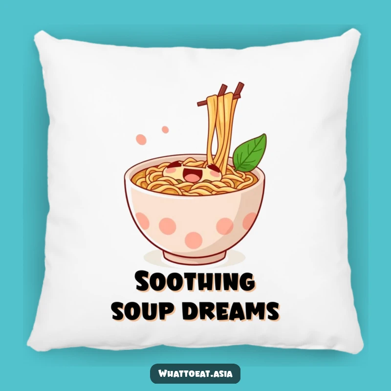 Funny Ramen Pillow: Cozy Jubilant Stirring Bowl Cushion, Gift Idea!