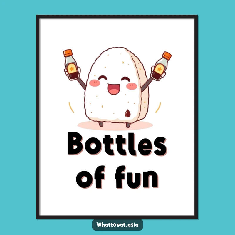 Funny Onigiri Juggling Digital Art: Instant Fun, Perfect Gift!