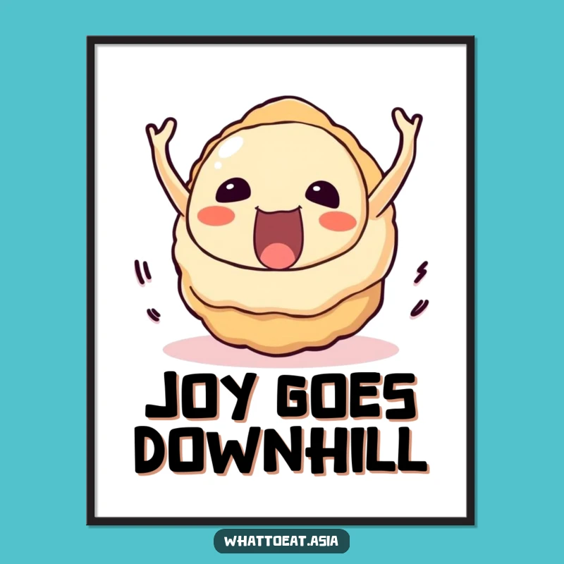 Funny Takoyaki Rolling Digital Art: Instant Joy, Perfect Gift!