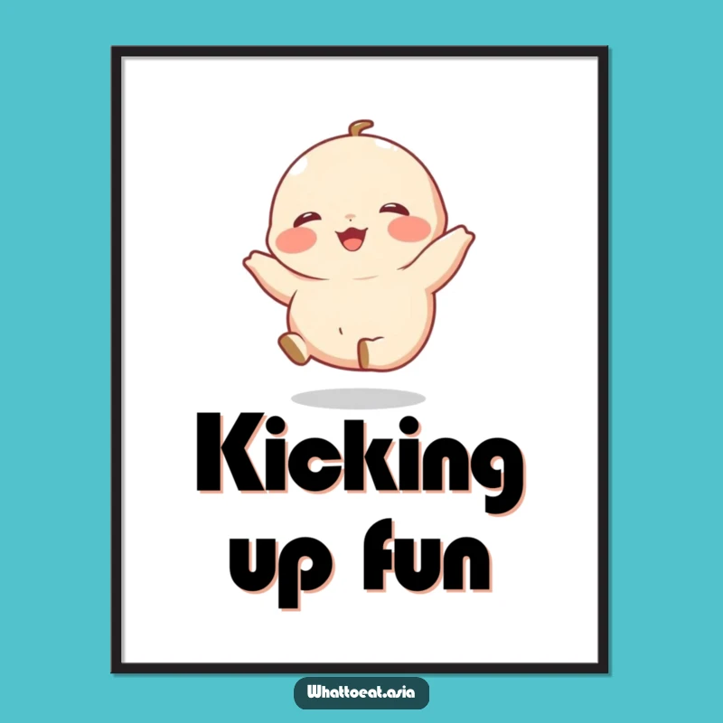 Funny Dumpling Digital Art: Giggling Legs Print, Instant Fun Gift!