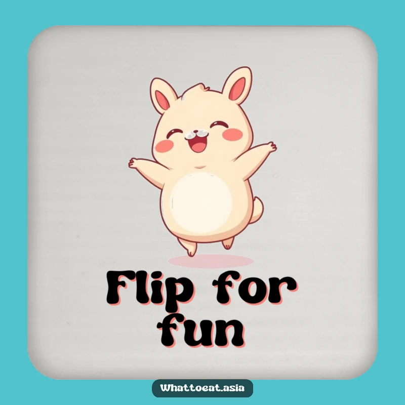 Funny Bao Bun Cartwheel Coaster: Protect Surfaces with Humor, Great Gift!