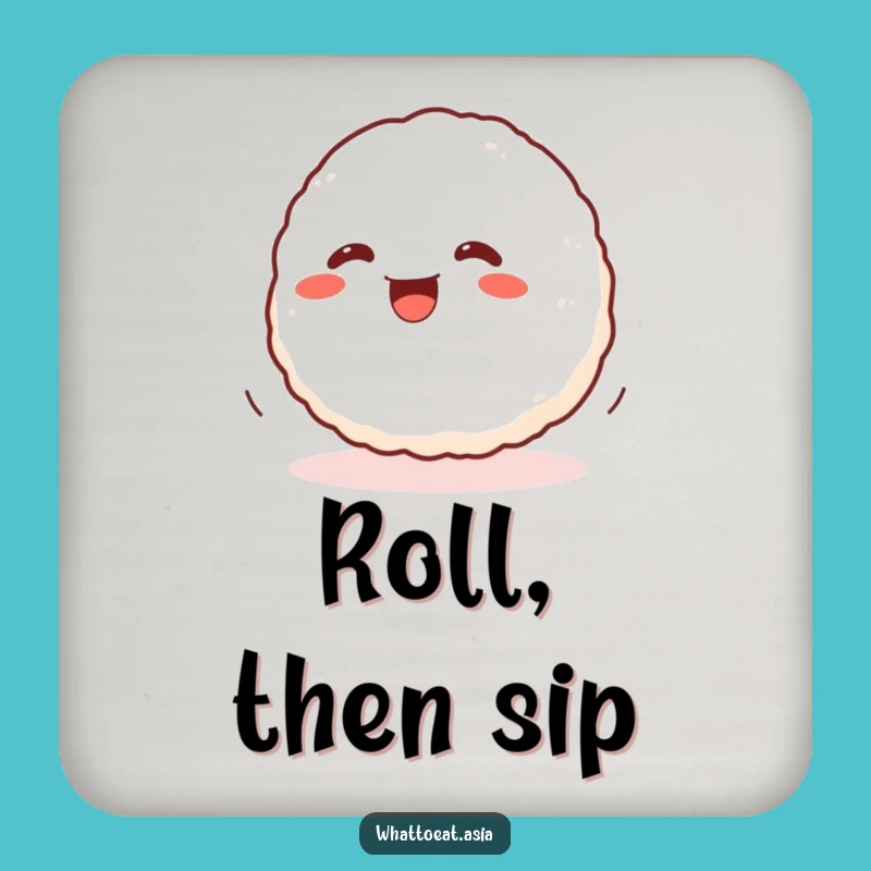 Funny Onigiri Coaster: Wiggling Ball Protection, Quirky Gift!
