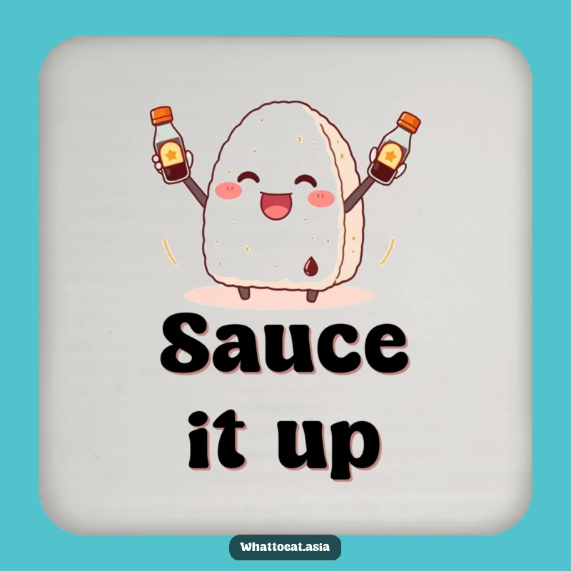 Funny Onigiri Juggling Coaster: Protect Surfaces with Humor, Great Gift!