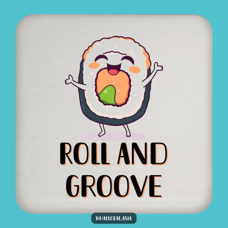 Funny Sushi Dance Coaster: Protect Surfaces with Humor, Great Gift!