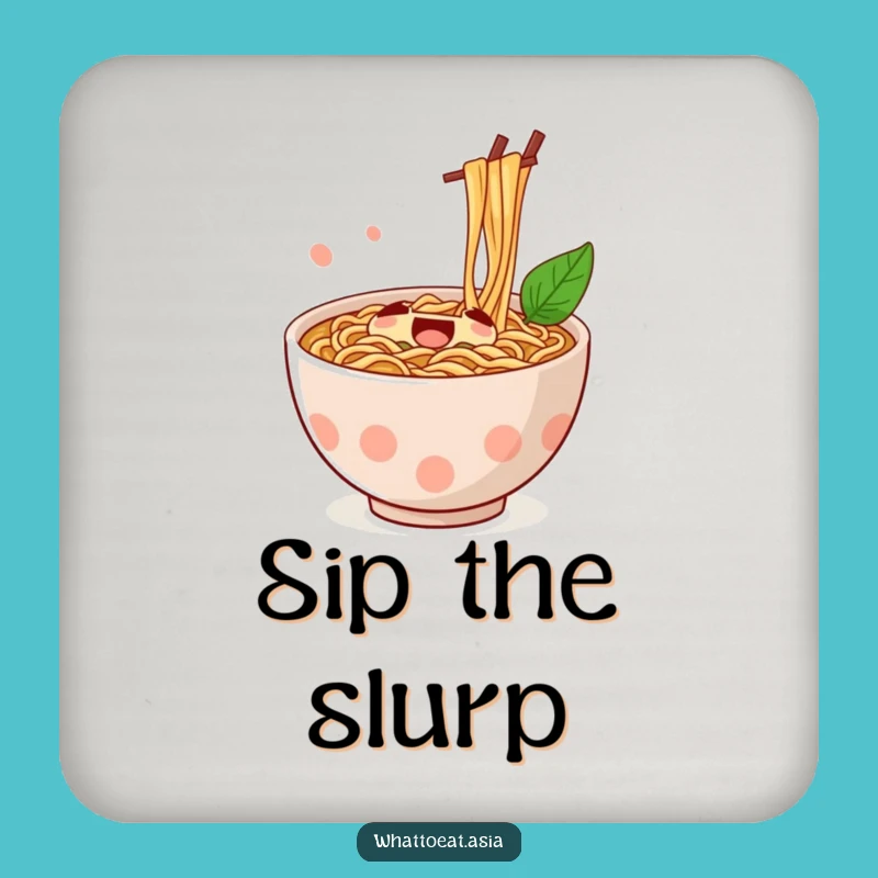 Funny Ramen Coaster: Jubilant Bowl Stirring Protection, Quirky Gift!