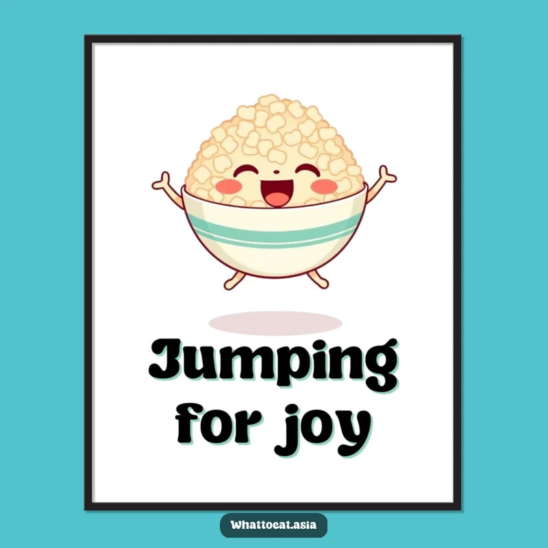 Funny Happy Rice Bowl Poster: Add Joyful Vibes to Your Decor!