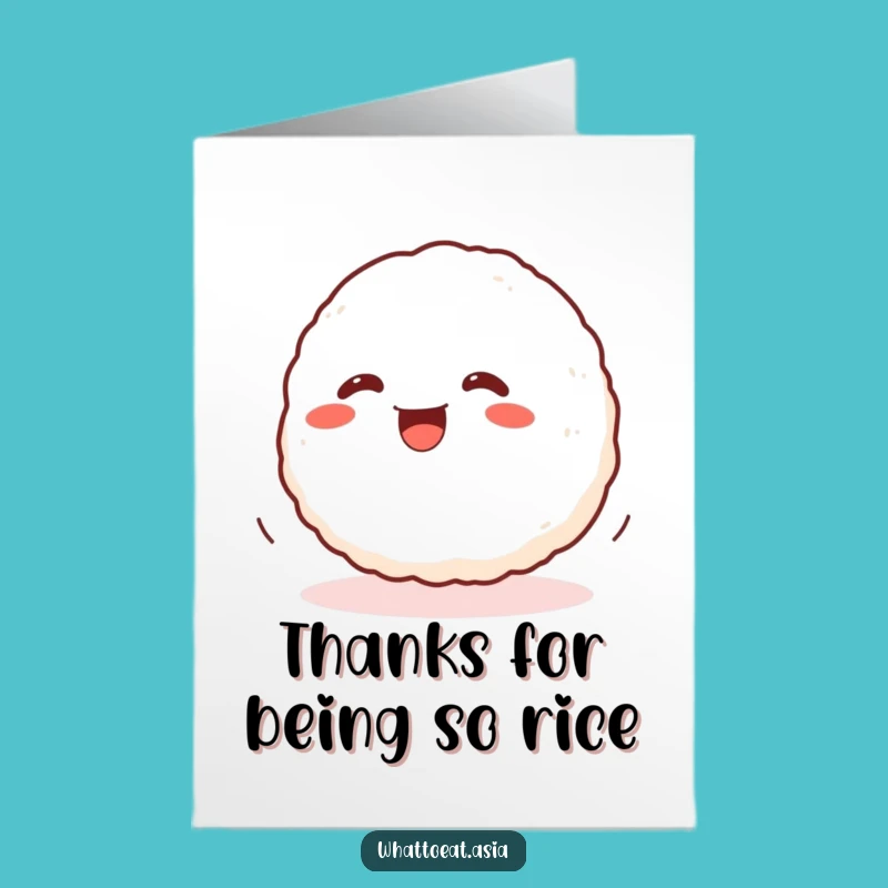 Free Printable Onigiri Thank You Card: Cute Rolling Downloadable Appreciation!