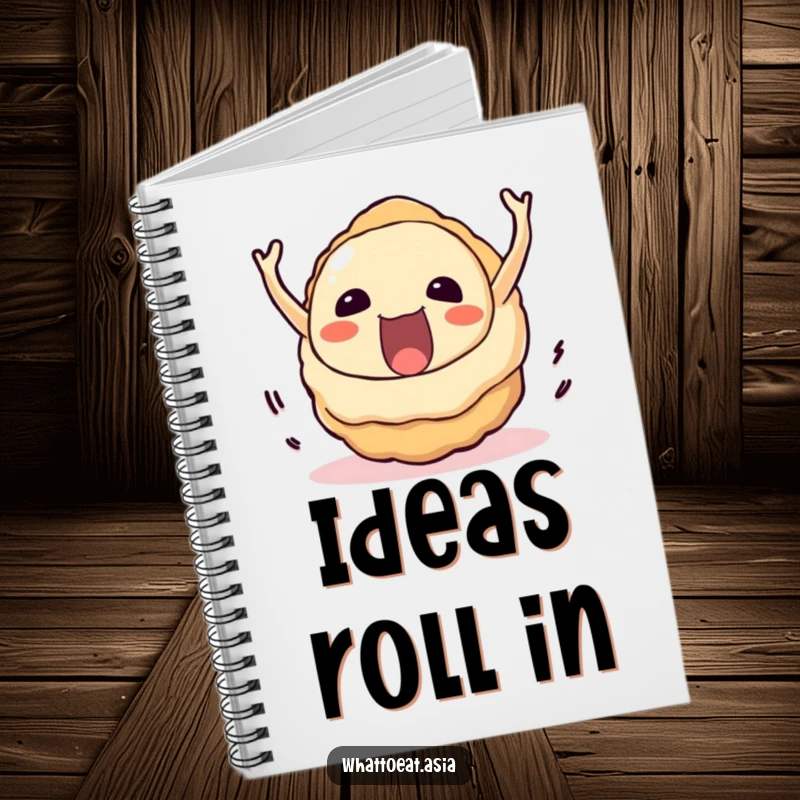 Funny Takoyaki Notebook: A delighted takoyaki rolling downhill with immense joy, great for jotting down ideas.