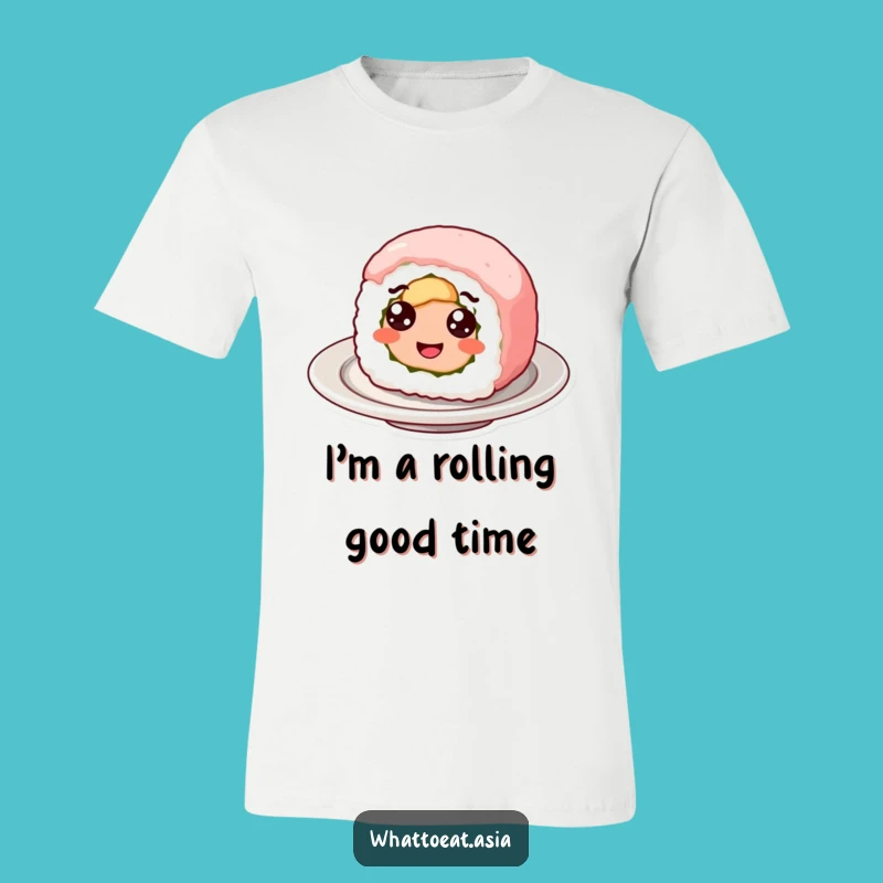 Funny Sushi Roll T-Shirt: Roll with Googly-Eyed Charm!