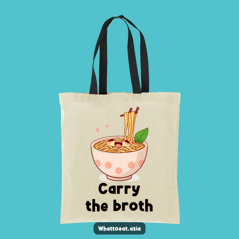 Funny Ramen Tote Bag: Jubilant Stirring Bowl Carryall, Eco-Friendly Gift!