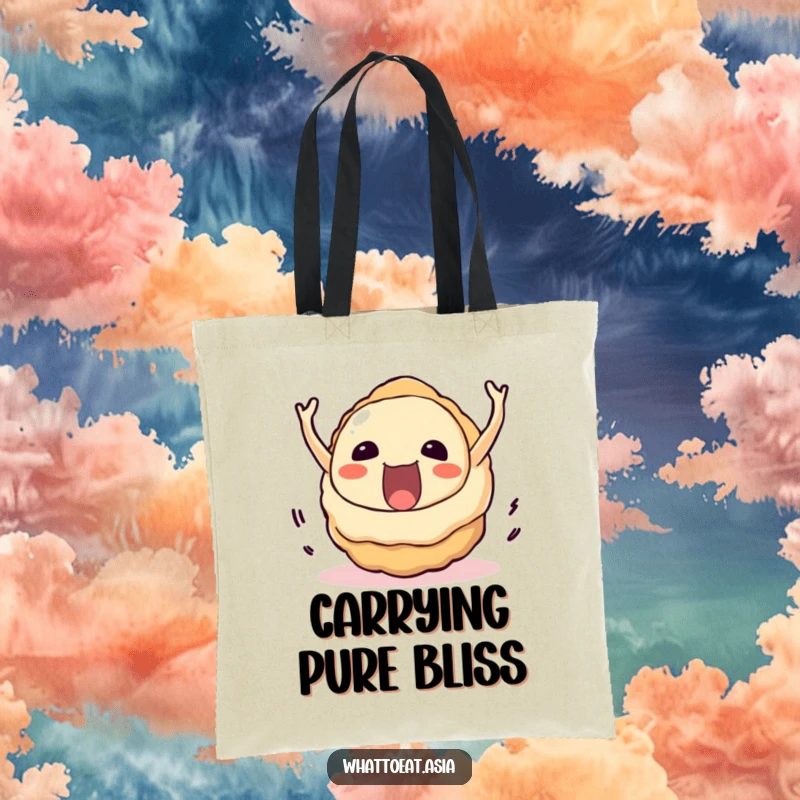 Funny Takoyaki Tote Bag: A delighted takoyaki rolling downhill with immense joy, perfect for carrying treasures.